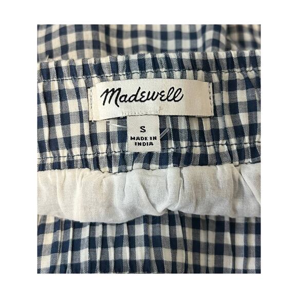 Madewell skirt gingham embroidered tiered pull on - Picture 3 of 3